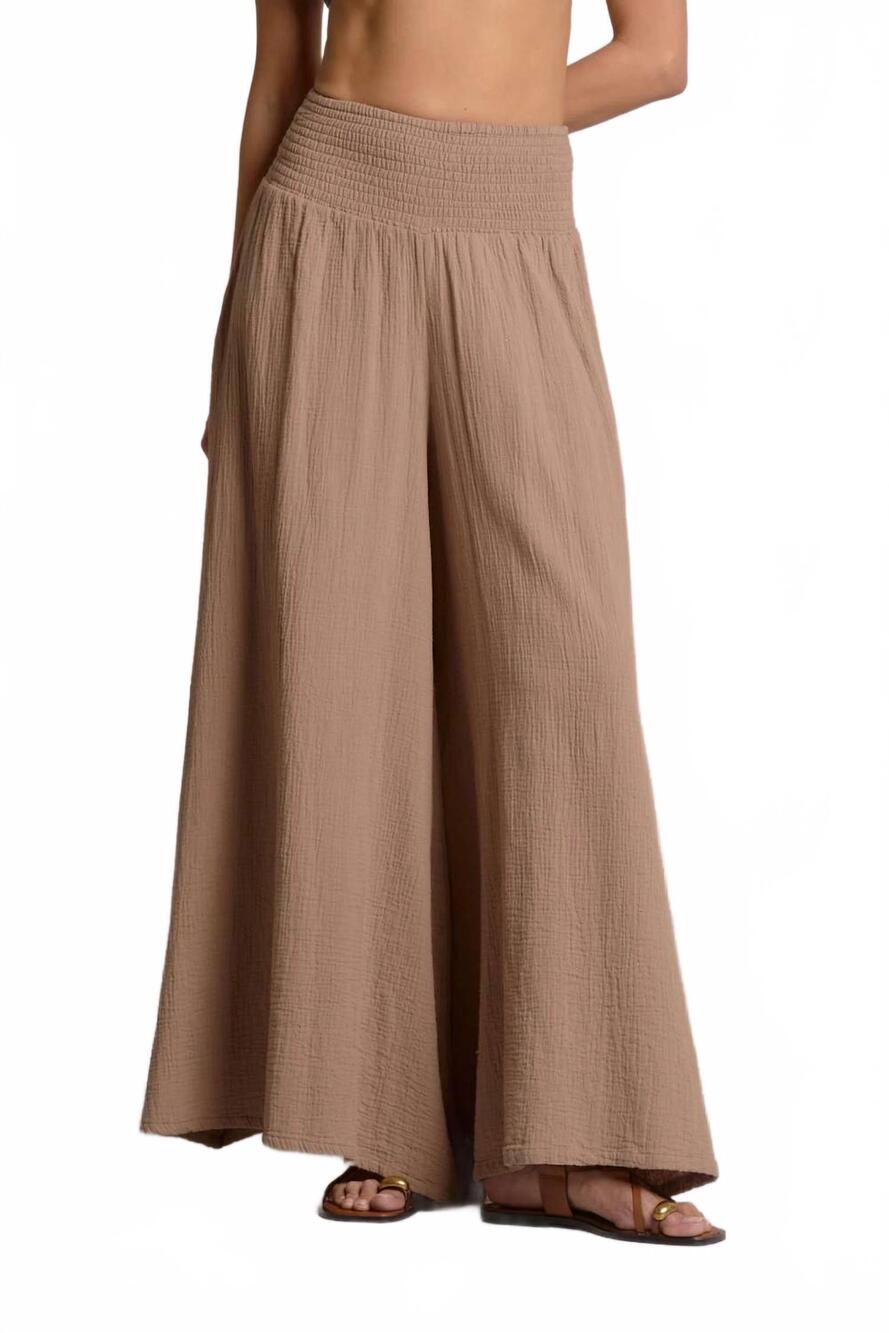 NEW ELAN wide leg palazzo pants in taupe